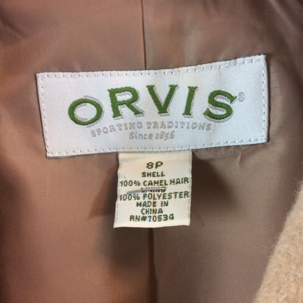 Orvis Blazer Camel Hair Jacket Coat Fully Lined - Picture 6 of 8
